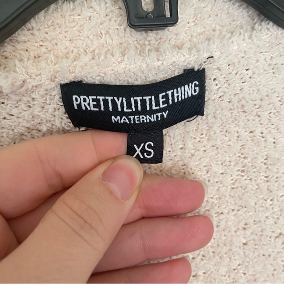 PrettyLittleThing‎ cream maternity Cardigan with Tie Waist - Picture 4 of 5